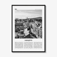 Sarajevo Print Black and White, Sarajevo Wall Art, Sarajevo Poster, Sarajevo Photo, Sarajevo Wall Decor, Bosnia and Herzegovina, Europe
