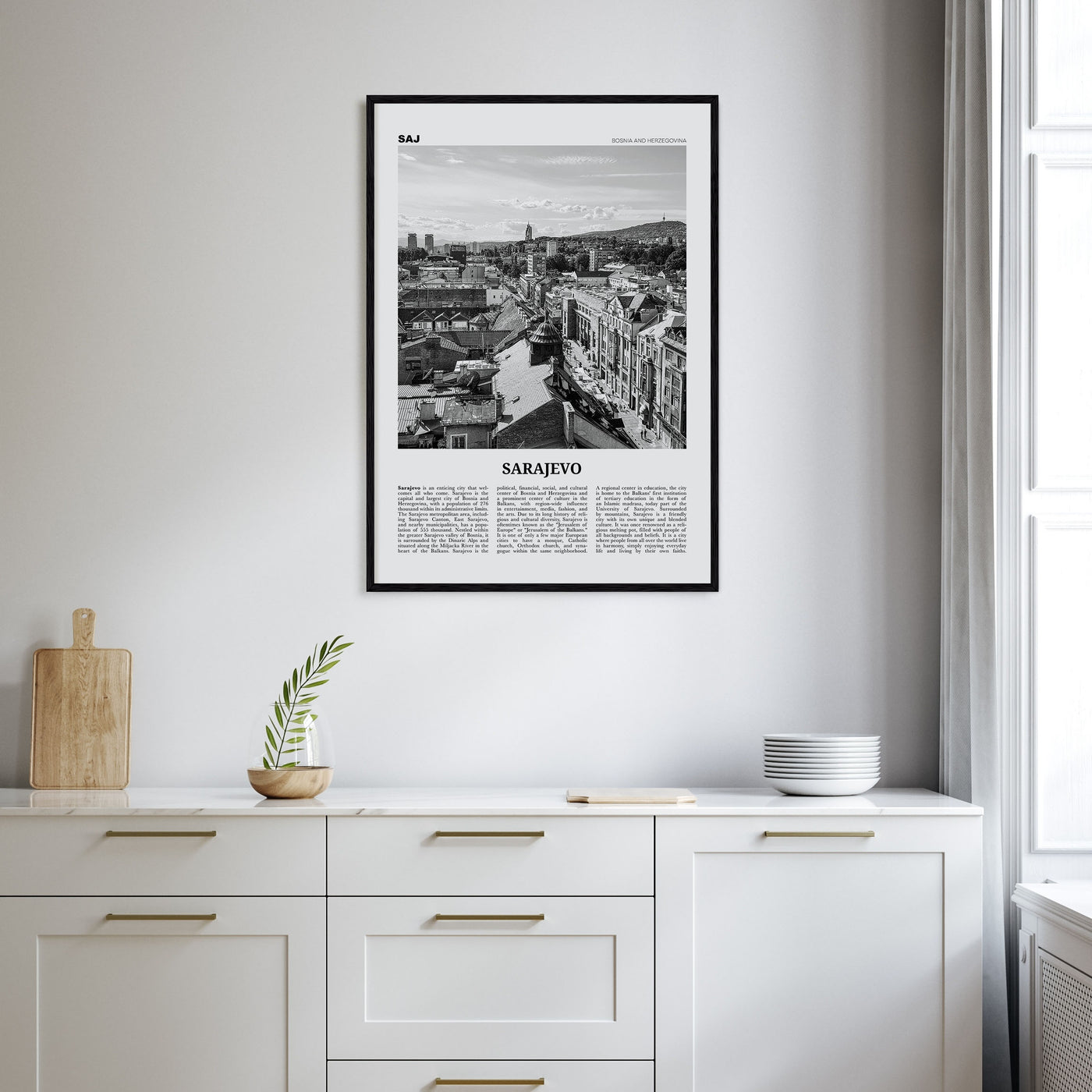Sarajevo Travel B&W Poster