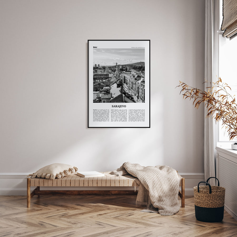 Sarajevo Travel B&W Poster