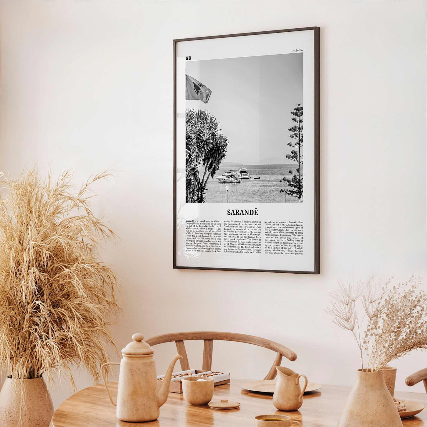 Sarande Print Black and White, Sarandë Wall Art, Sarandë Poster, Sarandë Photo, Sarandë Wall Décor, Saranda, Albania, Travel Poster Print