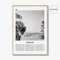 Sarande Print Black and White, Sarandë Wall Art, Sarandë Poster, Sarandë Photo, Sarandë Wall Décor, Saranda, Albania, Travel Poster Print