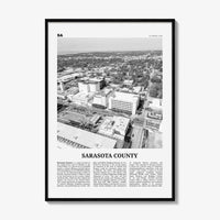 Sarasota County Print Black and White, Sarasota County Wall Art, Sarasota County Poster, Sarasota Photo, Sarasota Wall Décor, Sarasota Map