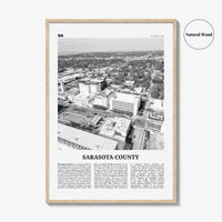 Sarasota County Print Black and White, Sarasota County Wall Art, Sarasota County Poster, Sarasota Photo, Sarasota Wall Décor, Sarasota Map