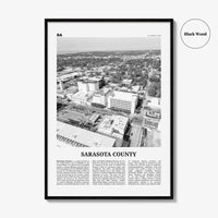Sarasota County Print Black and White, Sarasota County Wall Art, Sarasota County Poster, Sarasota Photo, Sarasota Wall Décor, Sarasota Map