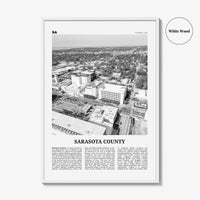 Sarasota County Print Black and White, Sarasota County Wall Art, Sarasota County Poster, Sarasota Photo, Sarasota Wall Décor, Sarasota Map