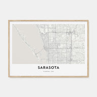 Sarasota Map Landscape Poster