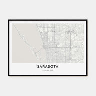 Sarasota Map Landscape Poster