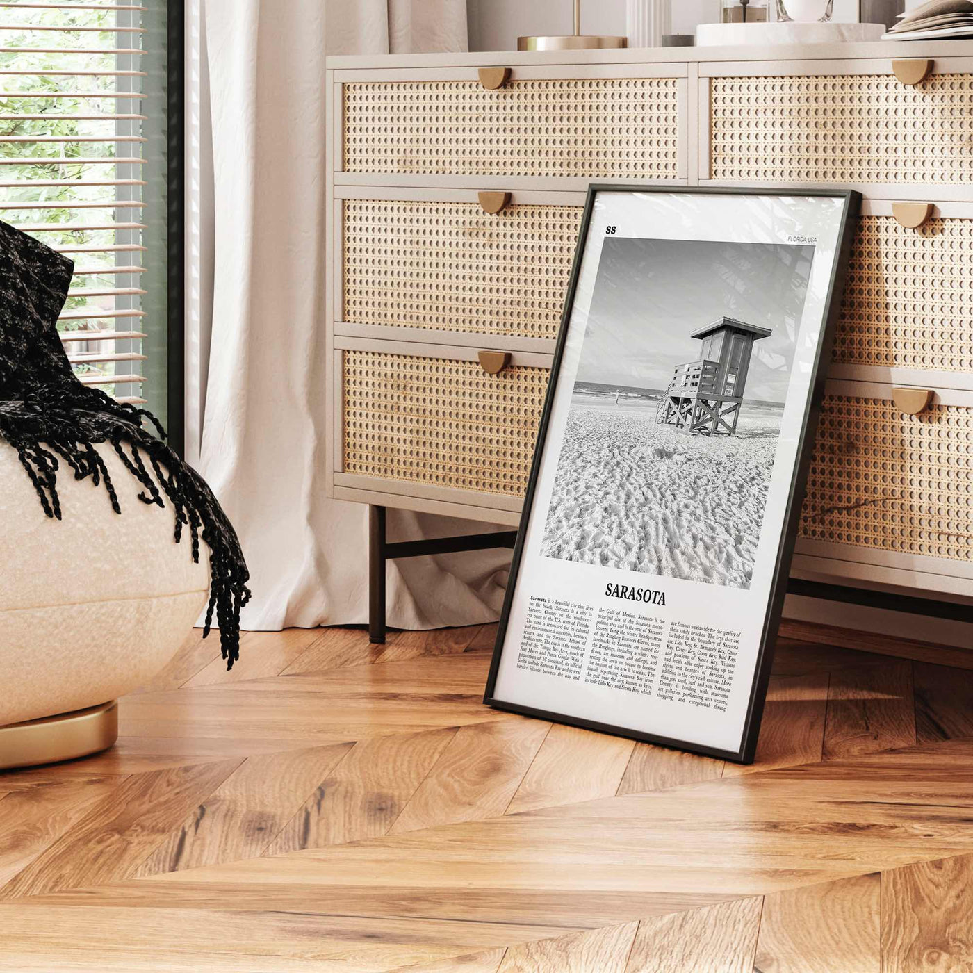 Sarasota Print Black and White No 1, Sarasota Wall Art, Sarasota Poster, Sarasota Photo, Florida, USA, United States, North America