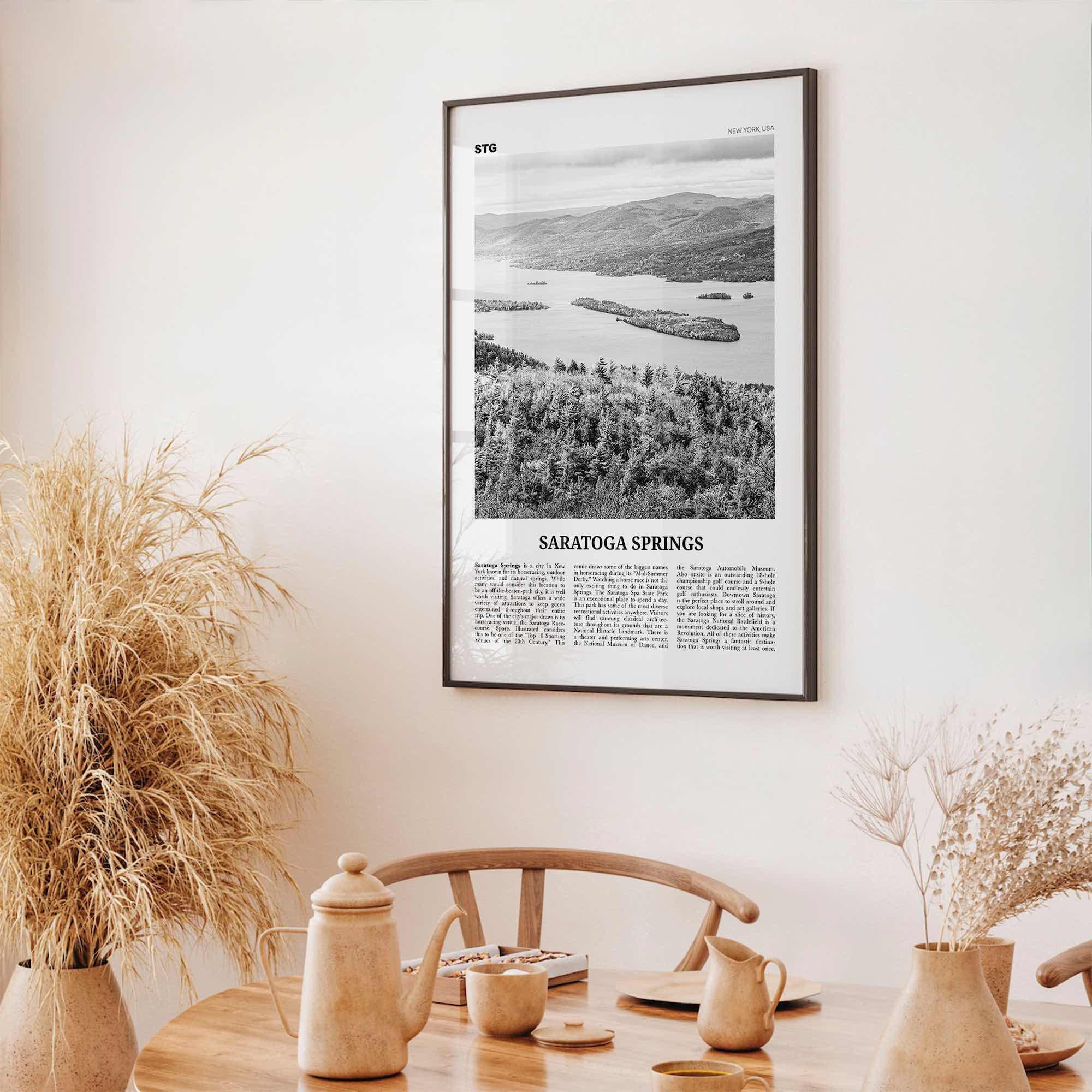 Saratoga Springs Print Black and White, Saratoga Springs Wall Art, Saratoga Springs Poster, Saratoga Springs Photo, New York, USA