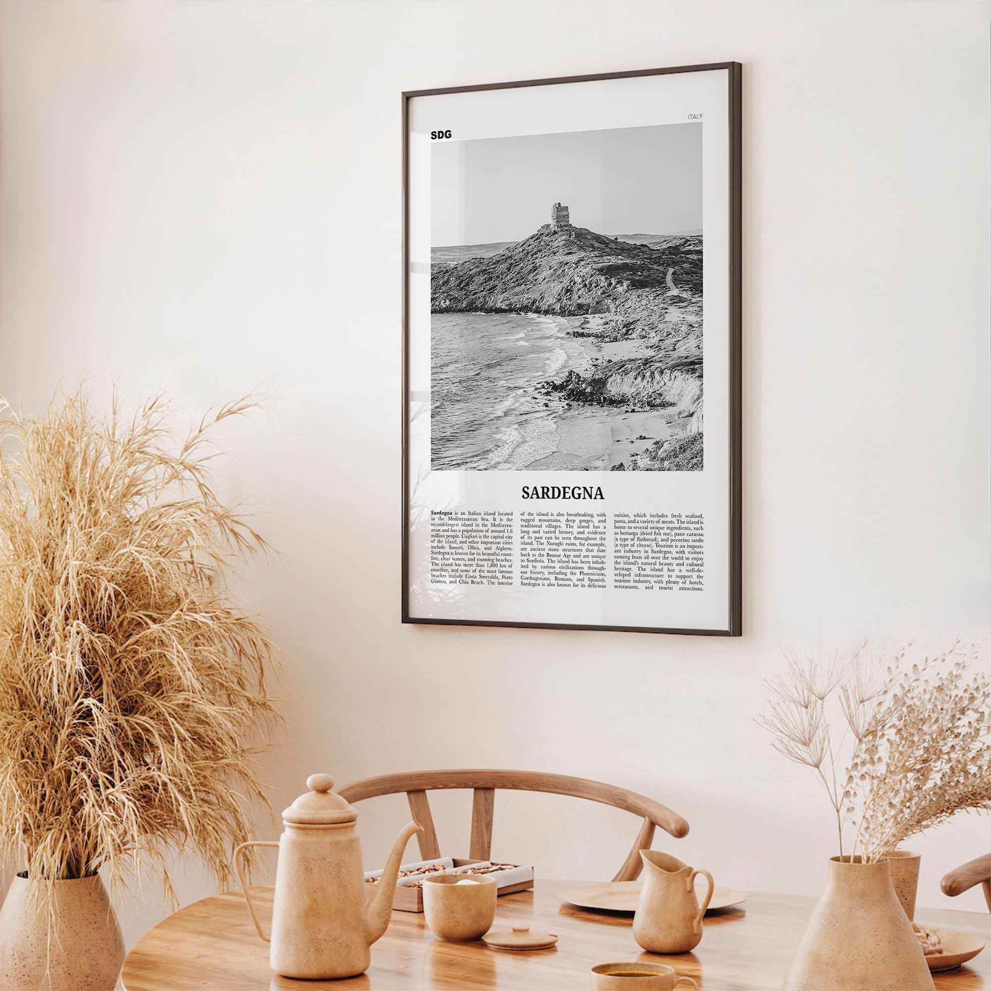 Sardegna Print Black and White, Sardegna Wall Art, Sardegna Poster, Sardegna Photo, Sardegna Wall Décor, Sardegna Map, Italy