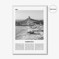 Sardegna Print Black and White, Sardegna Wall Art, Sardegna Poster, Sardegna Photo, Sardegna Wall Décor, Sardegna Map, Italy
