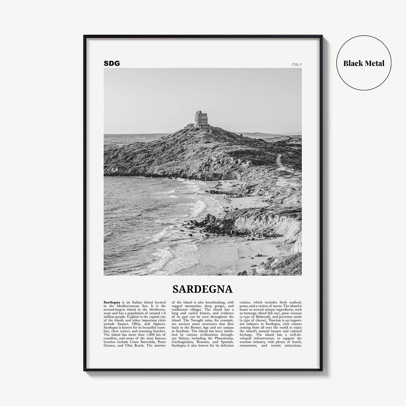 Sardegna Print Black and White, Sardegna Wall Art, Sardegna Poster, Sardegna Photo, Sardegna Wall Décor, Sardegna Map, Italy