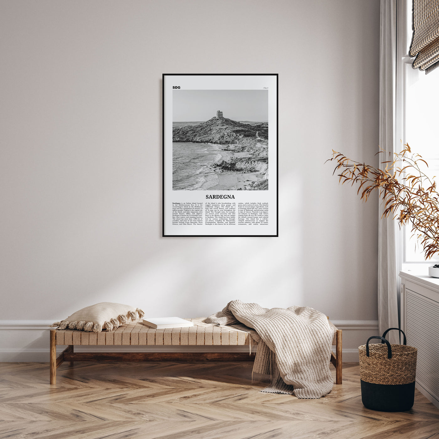 Sardegna Travel B&W Poster