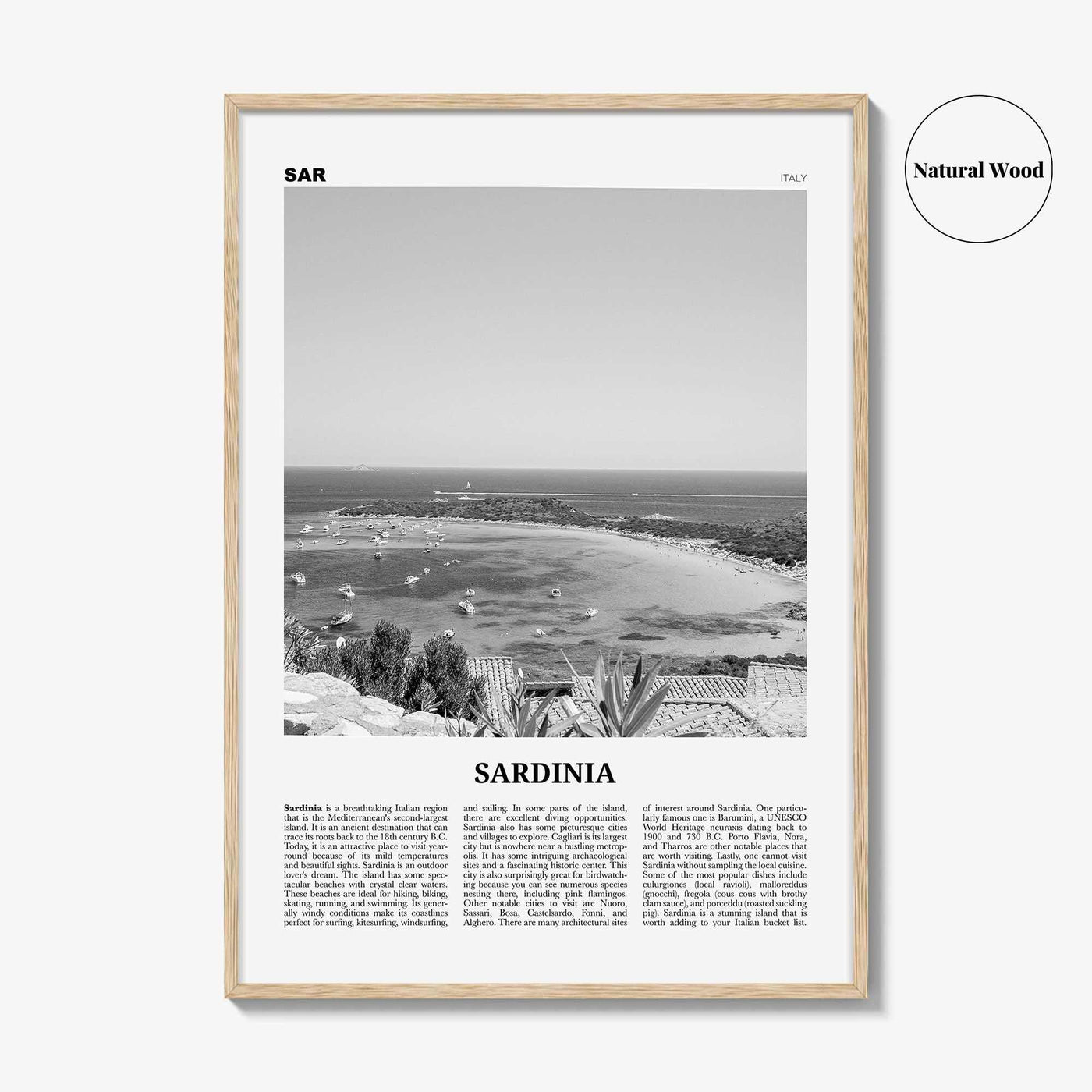 Sardinia Print Black and White, Sardinia Wall Art, Sardinia Poster, Sardinia Photo, Sardinia Wall Décor, Italy, Italia, Cagliari