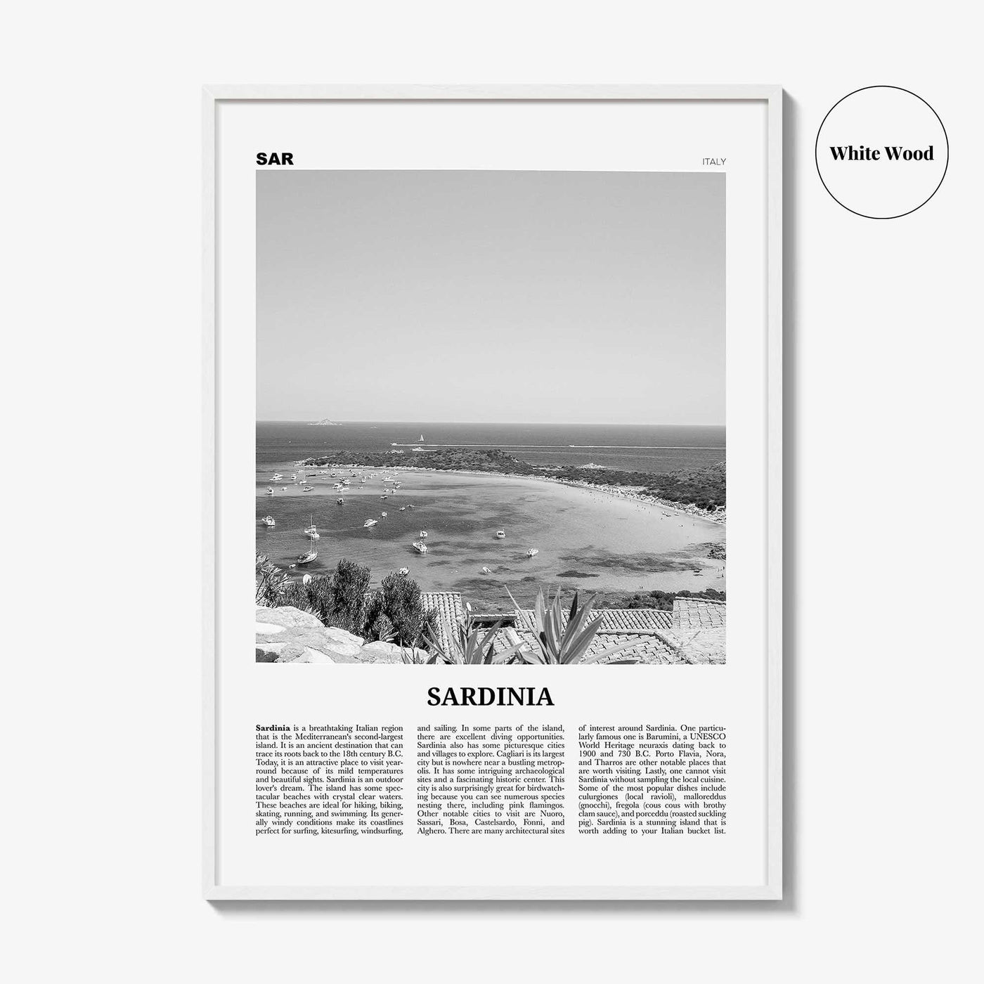 Sardinia Print Black and White, Sardinia Wall Art, Sardinia Poster, Sardinia Photo, Sardinia Wall Décor, Italy, Italia, Cagliari