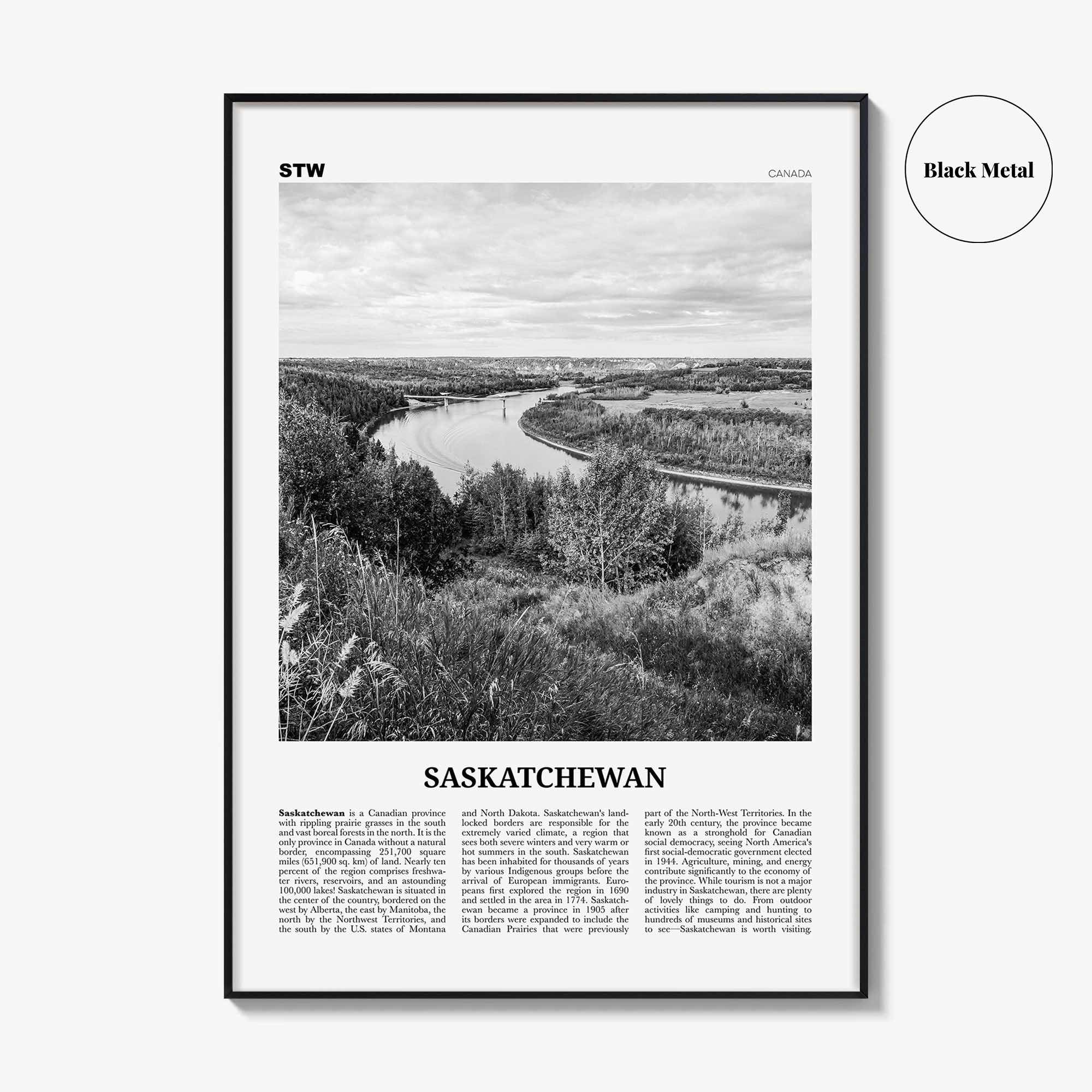 Saskatchewan Print Black and White, Saskatchewan Wall Art, Saskatchewan Poster, Saskatchewan Photo, Saskatchewan Decor, Regina, Saskatoon
