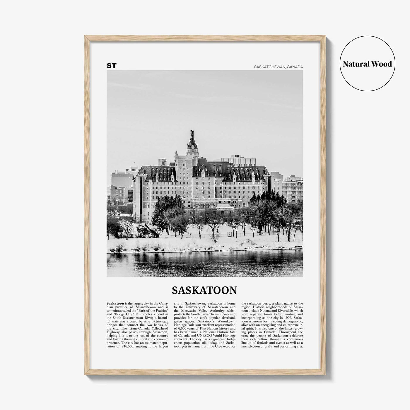 Saskatoon Print Black and White, Saskatoon Wall Art, Saskatoon Poster, Saskatoon Photo, Saskatoon Wall Décor, Saskatchewan, Corman Park