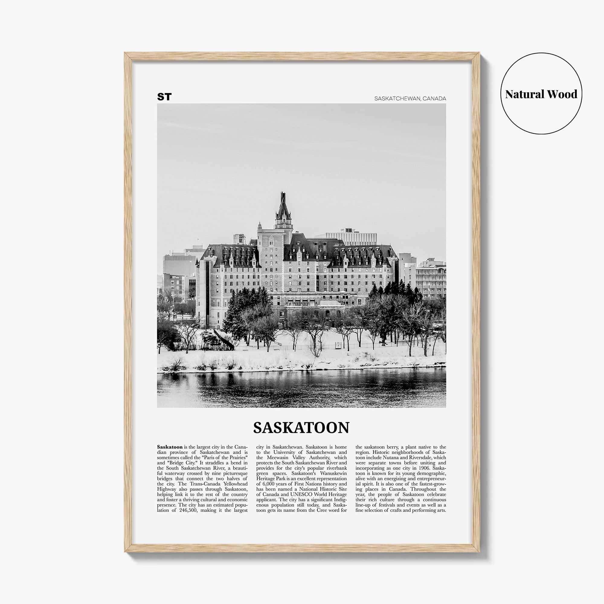 Saskatoon Print Black and White, Saskatoon Wall Art, Saskatoon Poster, Saskatoon Photo, Saskatoon Wall Décor, Saskatchewan, Corman Park