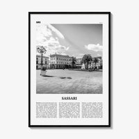 Sassari Print Black and White, Sassari Wall Art, Sassari Poster, Sassari Photo, Sassari Wall Décor, Sassari Map, Italy