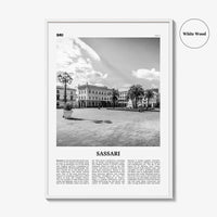 Sassari Print Black and White, Sassari Wall Art, Sassari Poster, Sassari Photo, Sassari Wall Décor, Sassari Map, Italy