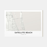 Satellite Beach Map Landscape Poster