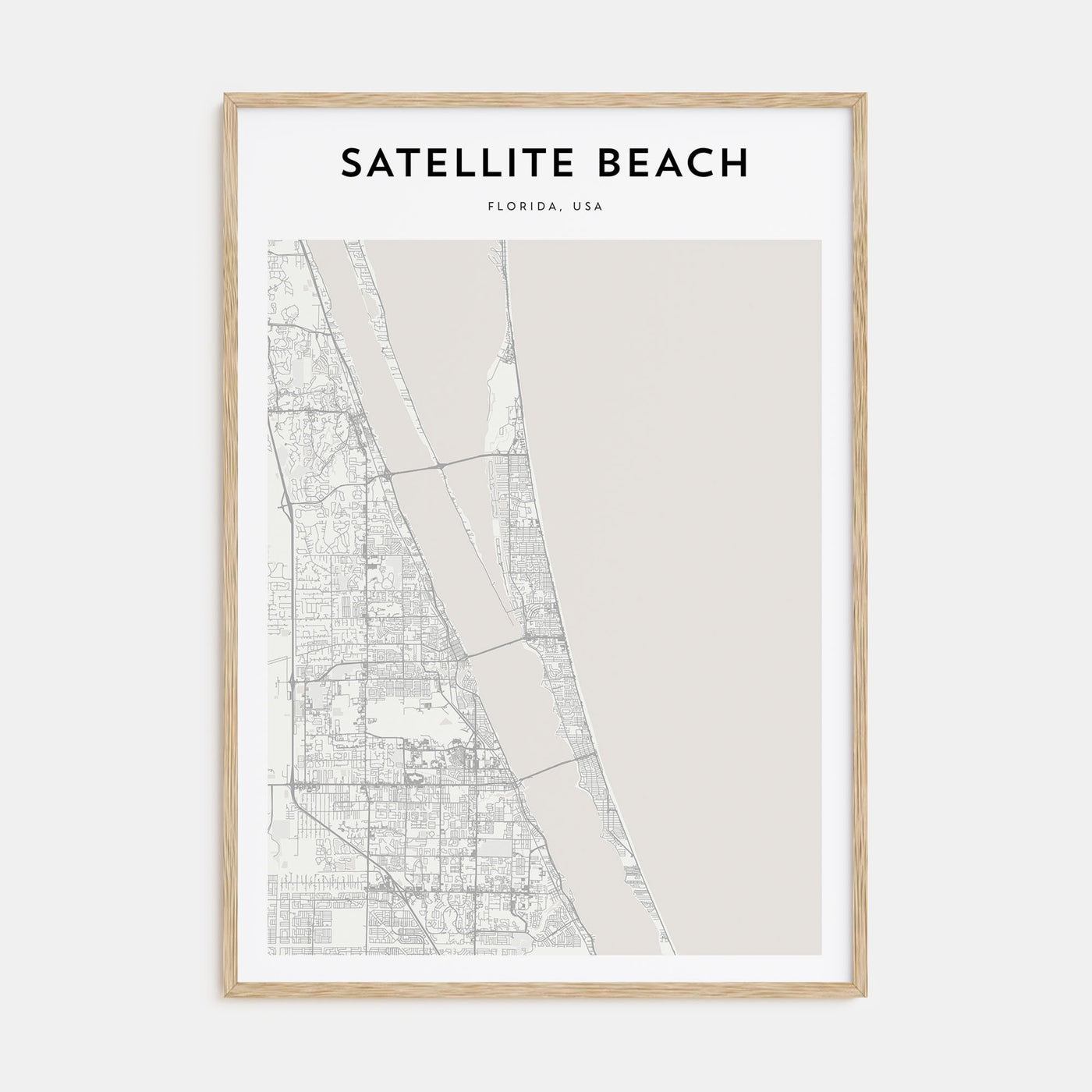 Satellite Beach Map Portrait Poster