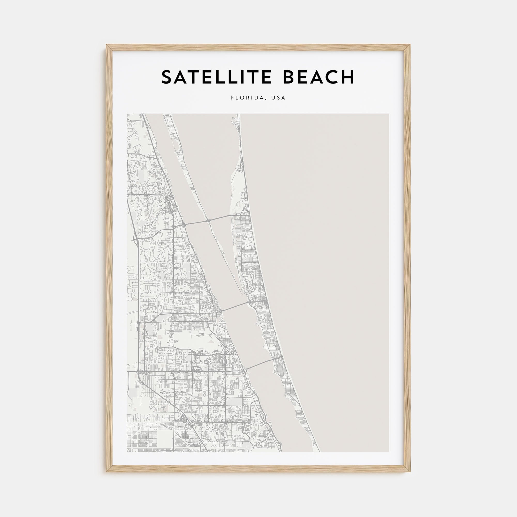Satellite Beach Map Portrait Poster