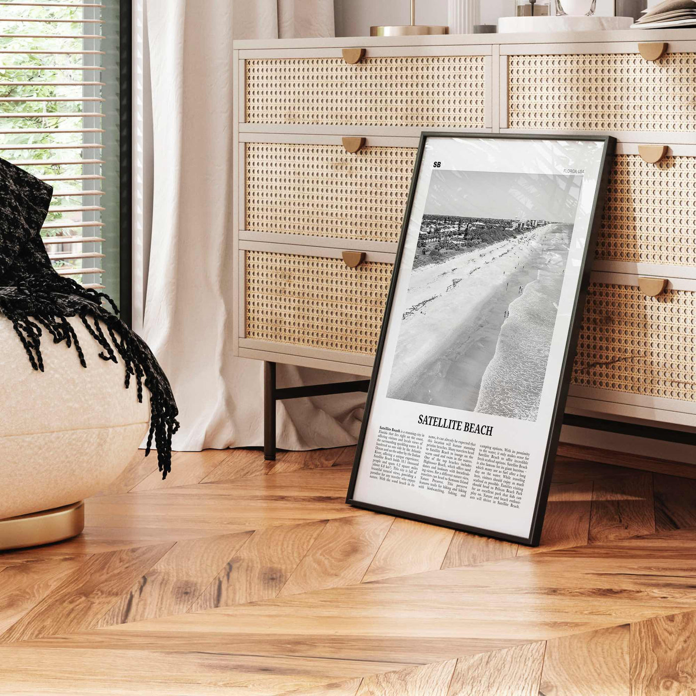 Satellite Beach Print Black and White, Satellite Beach Wall Art, Satellite Beach Poster, Satellite Beach Photo, Satellite Beach Wall Décor