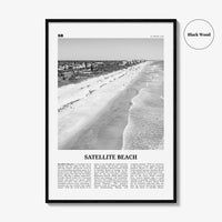 Satellite Beach Print Black and White, Satellite Beach Wall Art, Satellite Beach Poster, Satellite Beach Photo, Satellite Beach Wall Décor