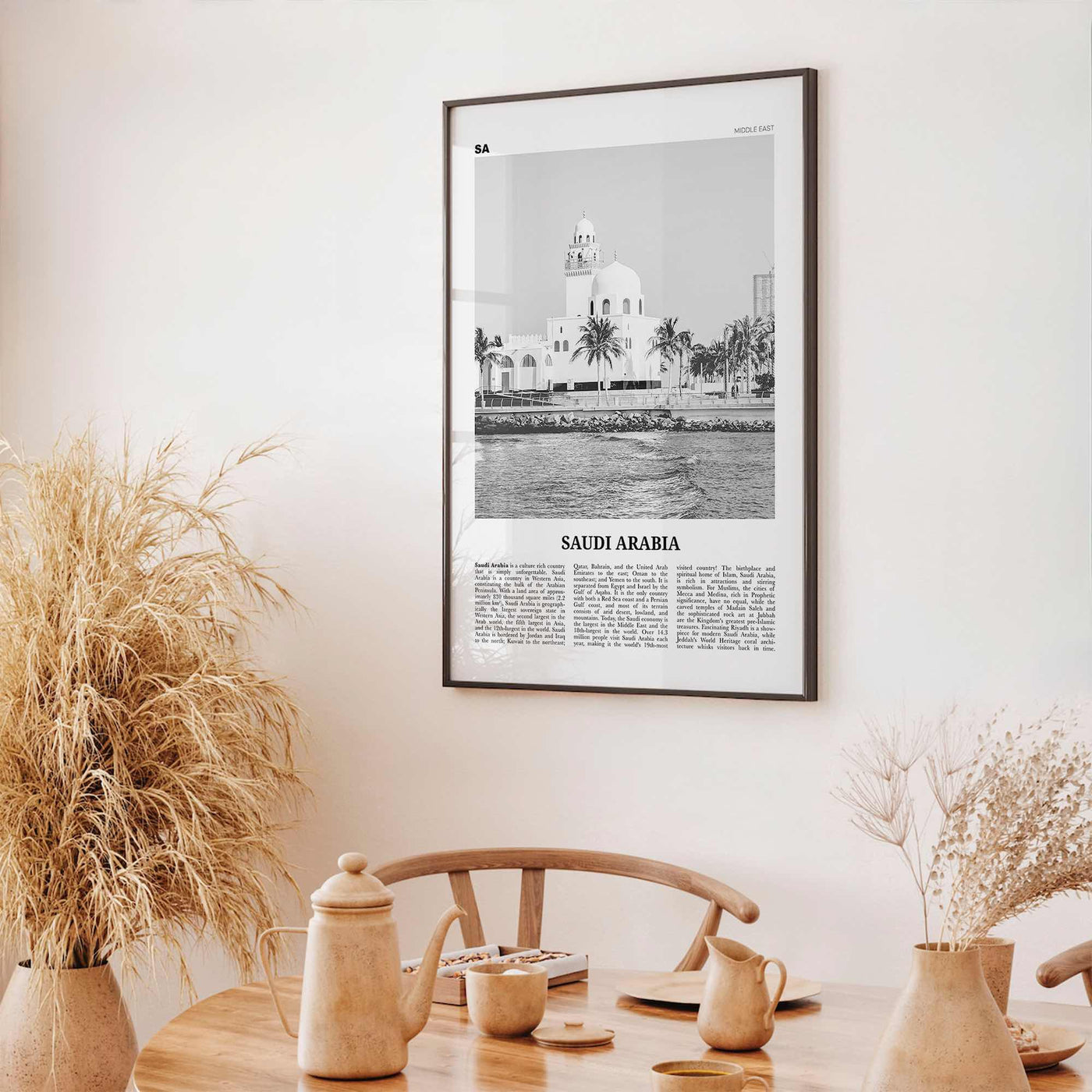 Saudi Arabia Print Black and White, Saudi Arabia Wall Art, Saudi Arabia Poster, KSA المملكة العربية السعودية As-Saʿūdīyah Middle East