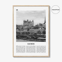 Saumur Print Black and White, Saumur Wall Art, Saumur Poster, Saumur Photo, Saumur Wall Décor, Saumur Map, France