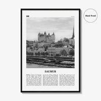 Saumur Print Black and White, Saumur Wall Art, Saumur Poster, Saumur Photo, Saumur Wall Décor, Saumur Map, France
