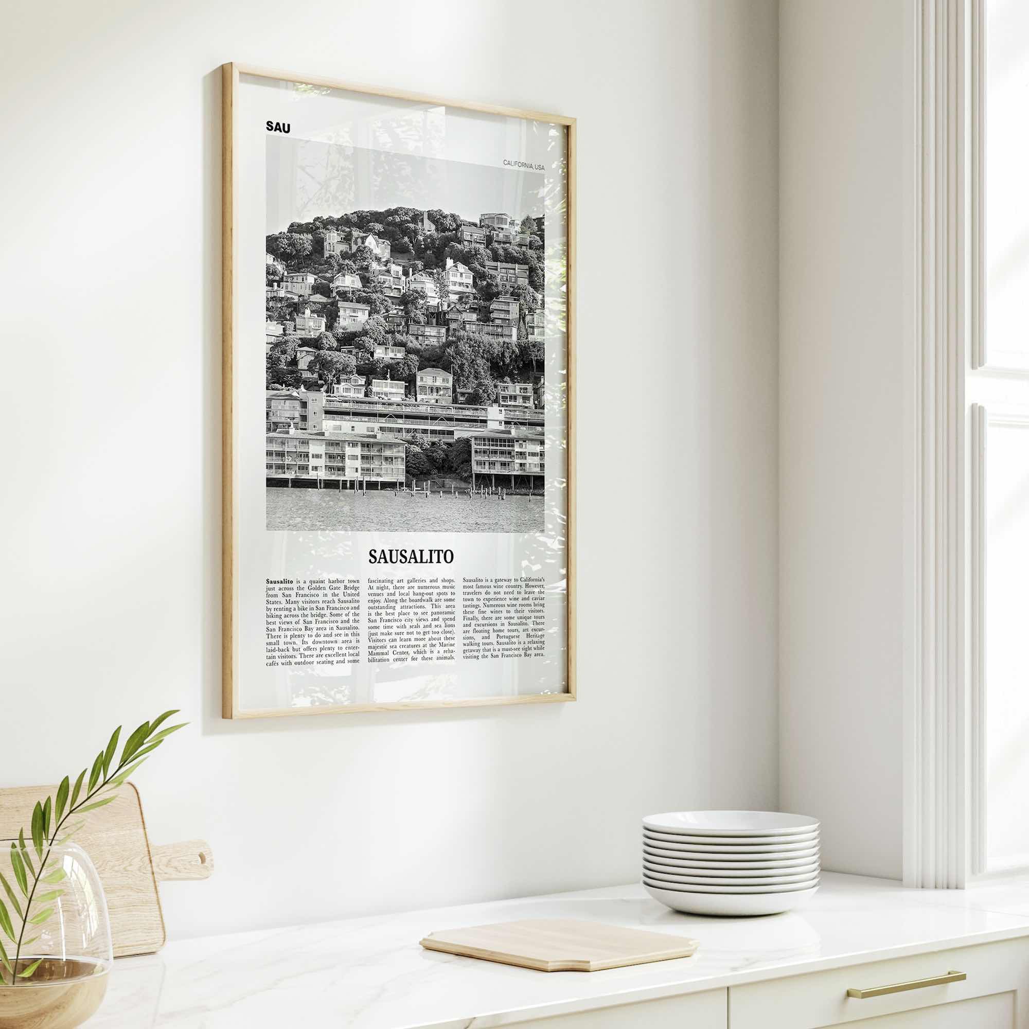 Sausalito Print Black and White, Sausalito Wall Art, Sausalito Poster, Sausalito Photo, Sausalito Wall Décor, California, USA, United States