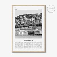 Sausalito Print Black and White, Sausalito Wall Art, Sausalito Poster, Sausalito Photo, Sausalito Wall Décor, California, USA, United States