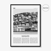 Sausalito Print Black and White, Sausalito Wall Art, Sausalito Poster, Sausalito Photo, Sausalito Wall Décor, California, USA, United States