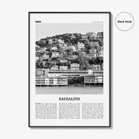 Sausalito Print Black and White, Sausalito Wall Art, Sausalito Poster, Sausalito Photo, Sausalito Wall Décor, California, USA, United States