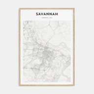 Savannah Map Portrait Poster