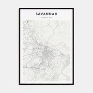 Savannah Map Portrait Poster