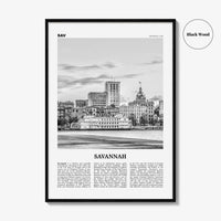 Savannah Print Black and White No 1, Savannah Wall Art, Savannah Poster, Savannah Photo, Georgia, USA, United States, North America