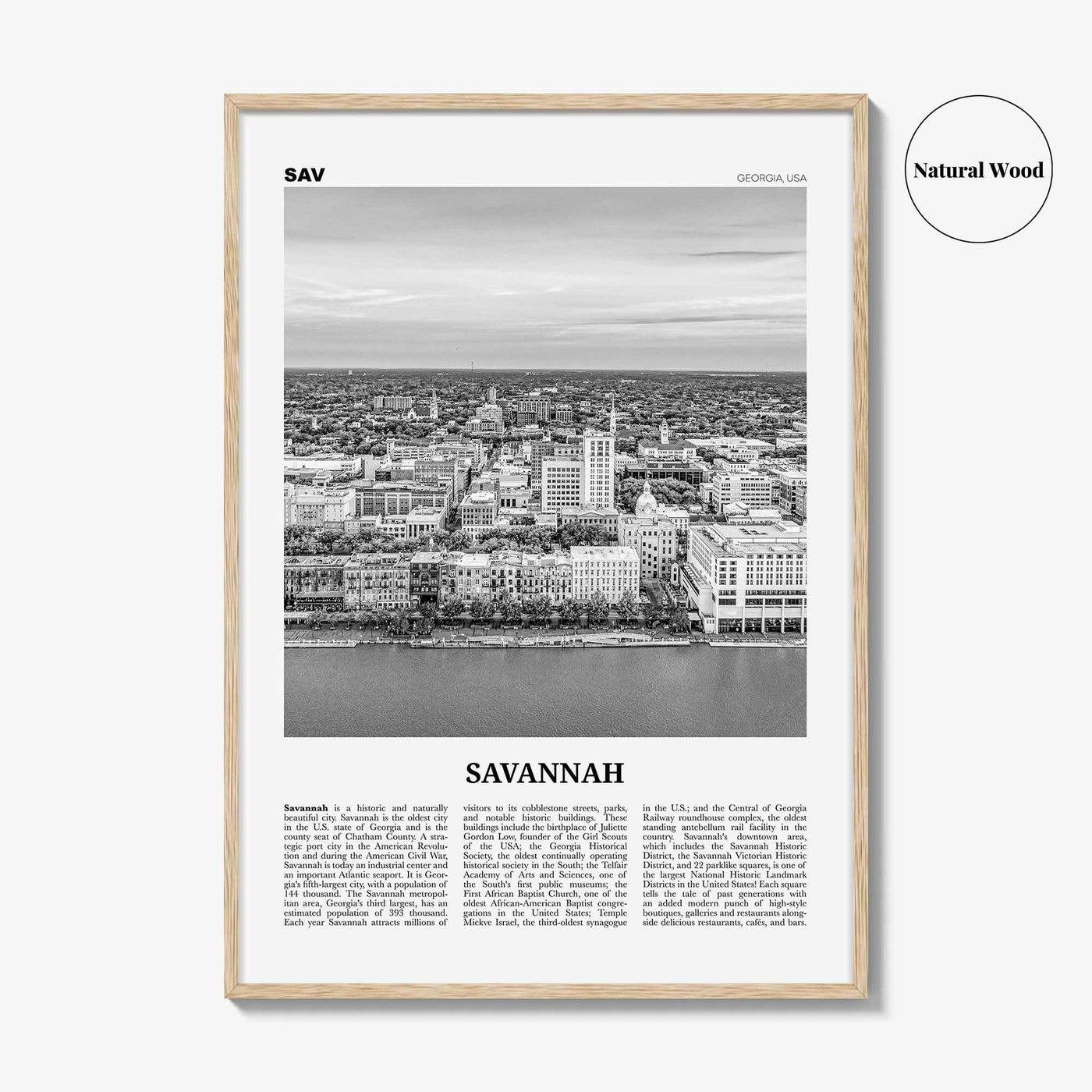 Savannah Print Black and White No 2, Savannah Wall Art, Savannah Poster, Savannah Photo, Georgia, USA, United States, North America