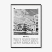 Savona Print Black and White, Savona Wall Art, Savona Poster, Savona Photo, Savona Wall Décor, Savona Map, Italy