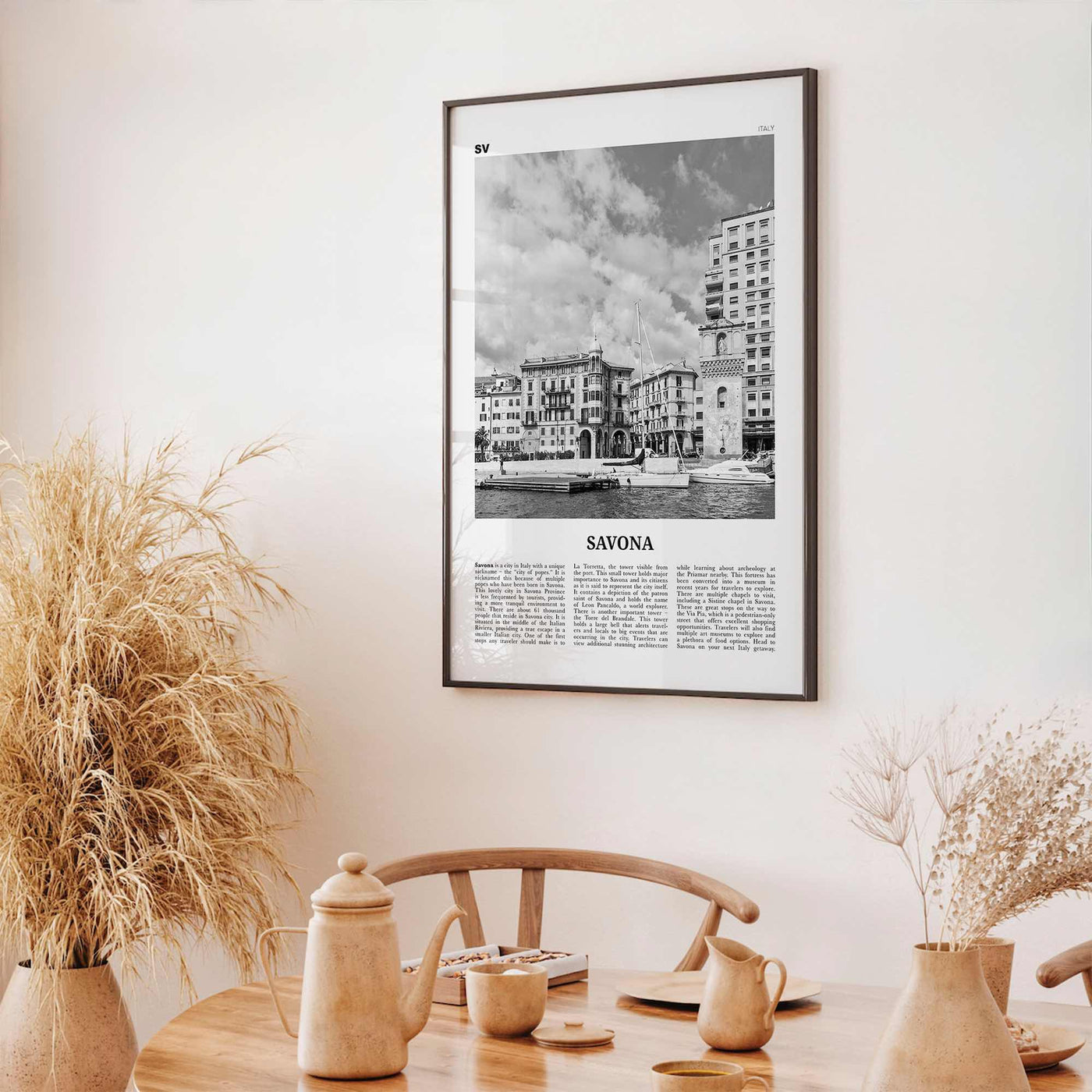 Savona Print Black and White, Savona Wall Art, Savona Poster, Savona Photo, Savona Wall Décor, Savona Map, Italy