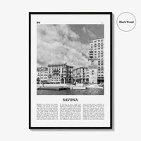 Savona Print Black and White, Savona Wall Art, Savona Poster, Savona Photo, Savona Wall Décor, Savona Map, Italy