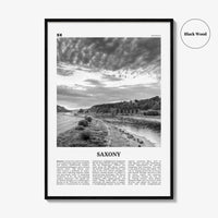 Saxony Print Black and White, Saxony Wall Art, Saxony Poster, Saxony Photo, Saxony Wall Décor, Saxony Map, Germany