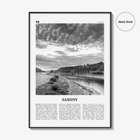 Saxony Print Black and White, Saxony Wall Art, Saxony Poster, Saxony Photo, Saxony Wall Décor, Saxony Map, Germany