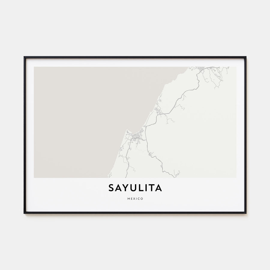 Sayulita Map Landscape Poster