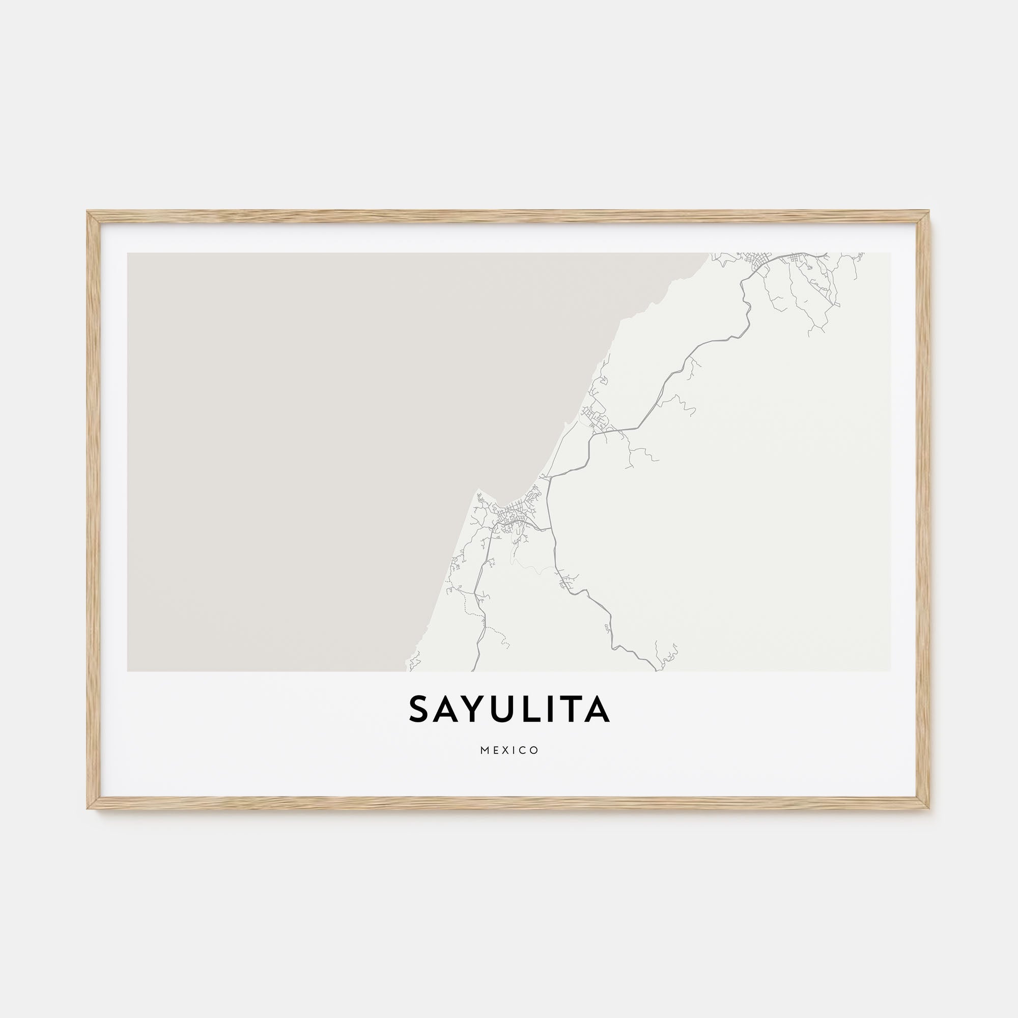Sayulita Map Landscape Poster