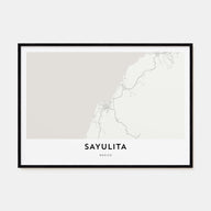 Sayulita Map Landscape Poster