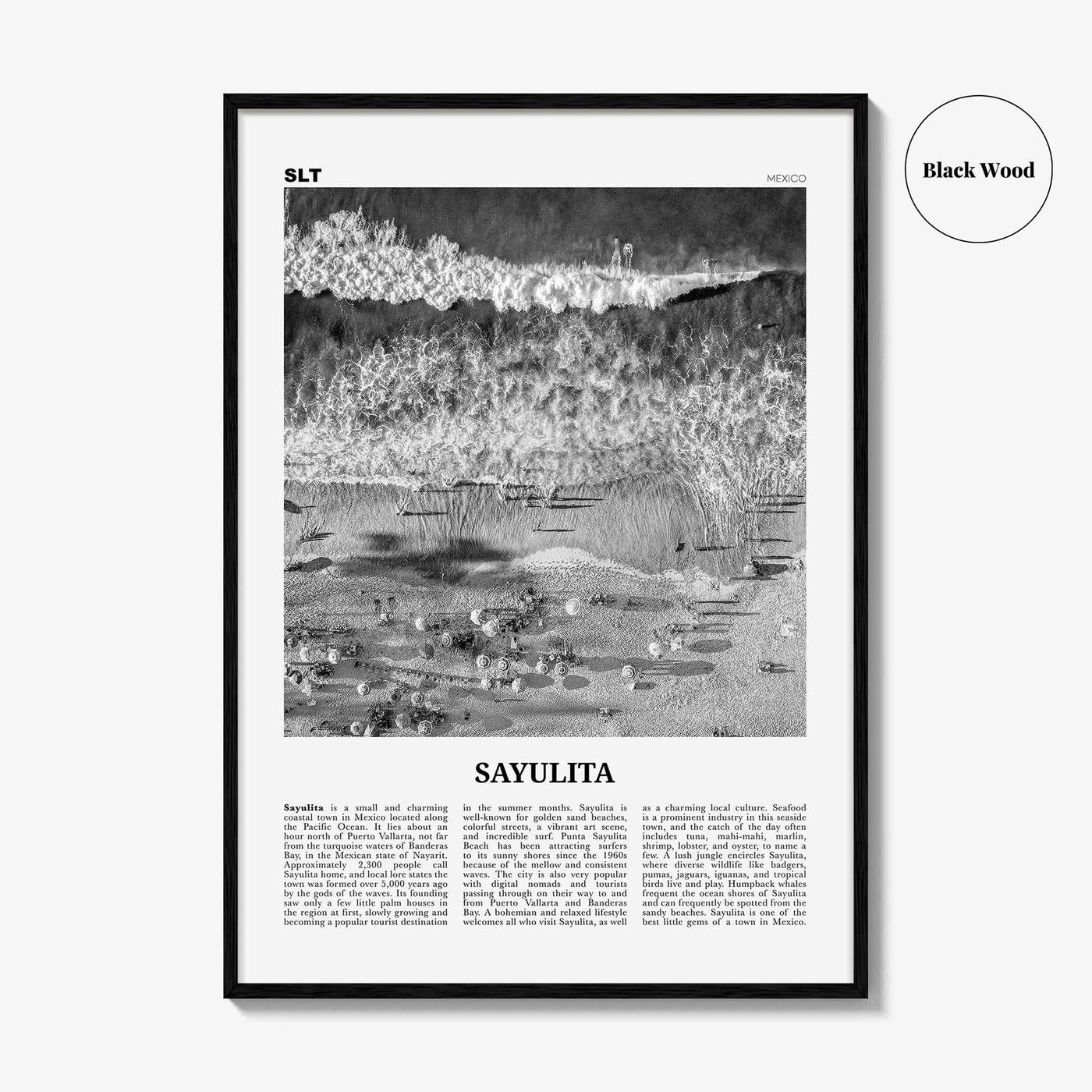 Sayulita Print Black and White, Sayulita Wall Art, Sayulita Poster, Sayulita Photo, Sayulita Wall Décor, Mexico