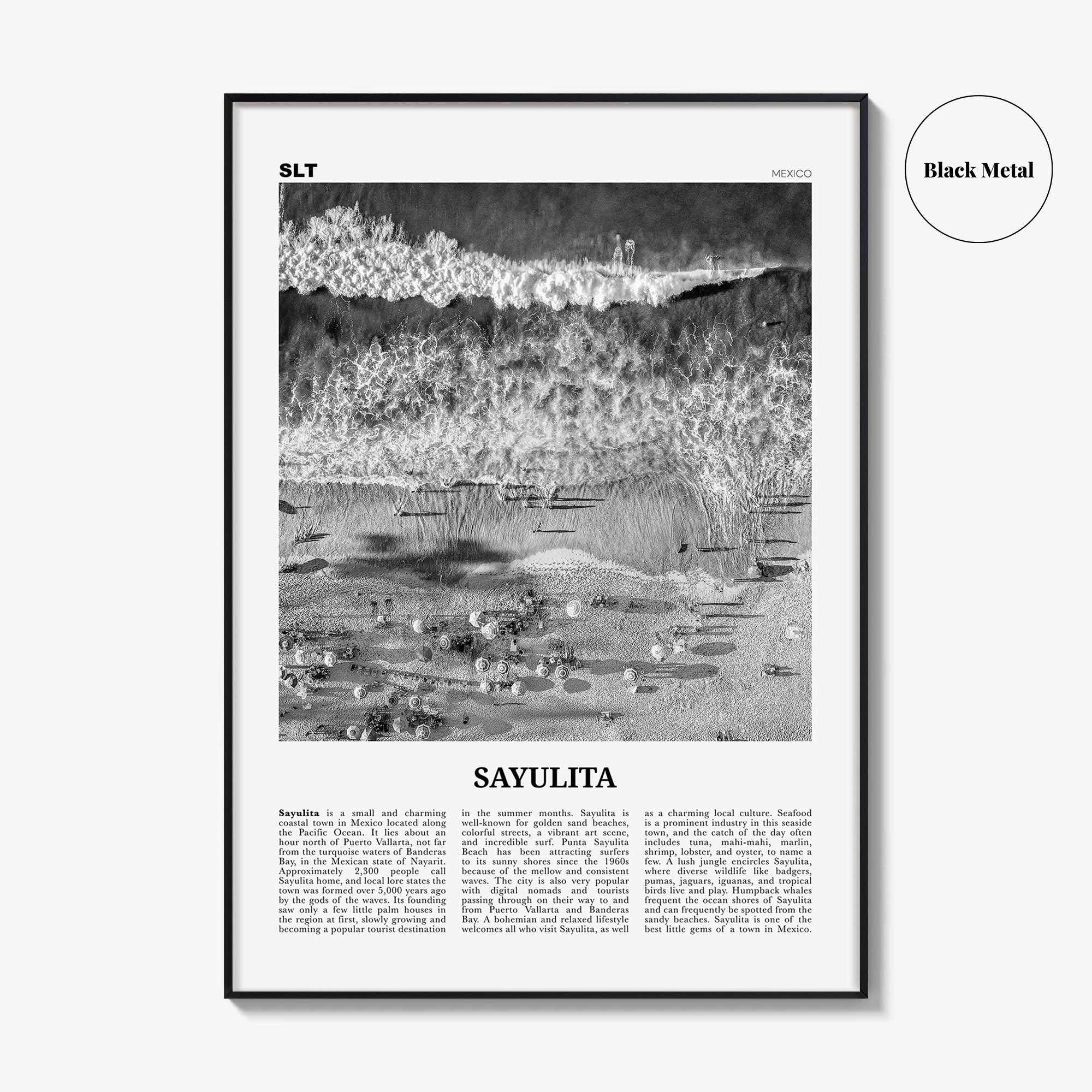 Sayulita Print Black and White, Sayulita Wall Art, Sayulita Poster, Sayulita Photo, Sayulita Wall Décor, Mexico